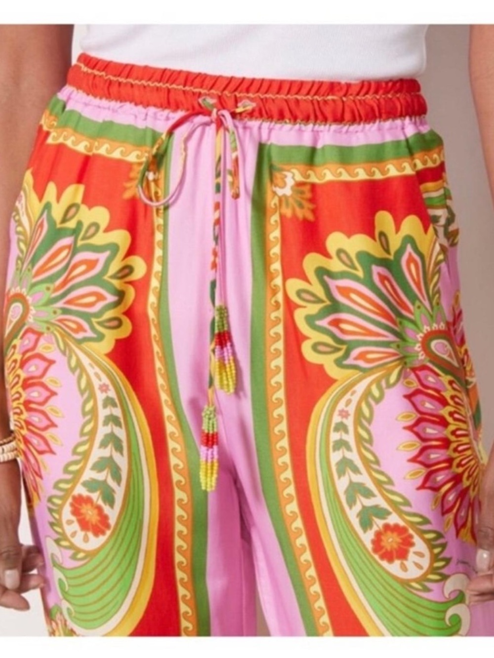 Farm Rio Beach Toucans Scarf Lenzing Ecovero Viscose Pants in multicolor NWT XS - Picture 3 of 16
